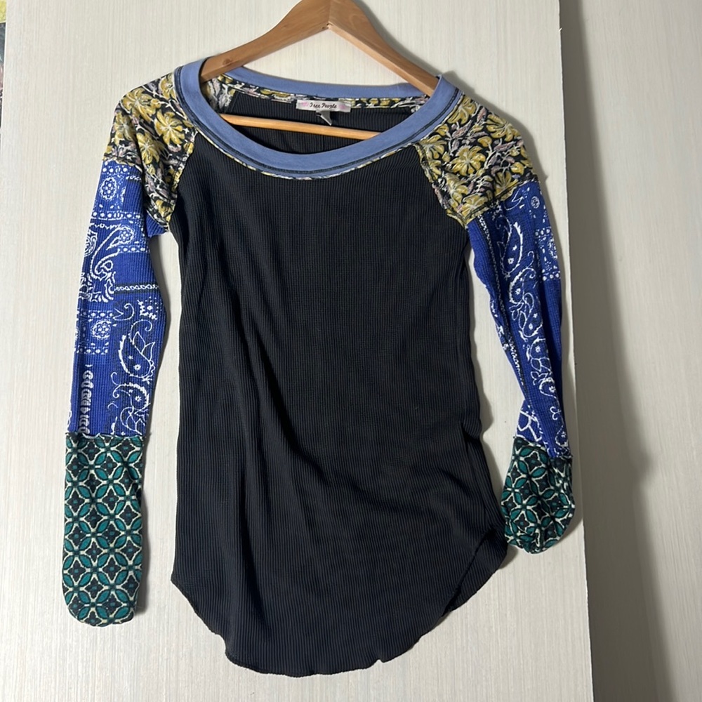 Free People Waffle Knit Long Sleeve Size Small